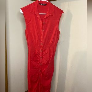 Zara red collared dress